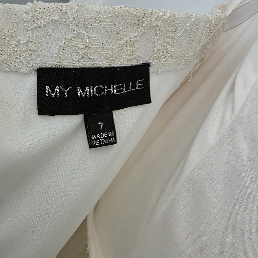NWOT My Michelle Ivory Lace Dress Size 7